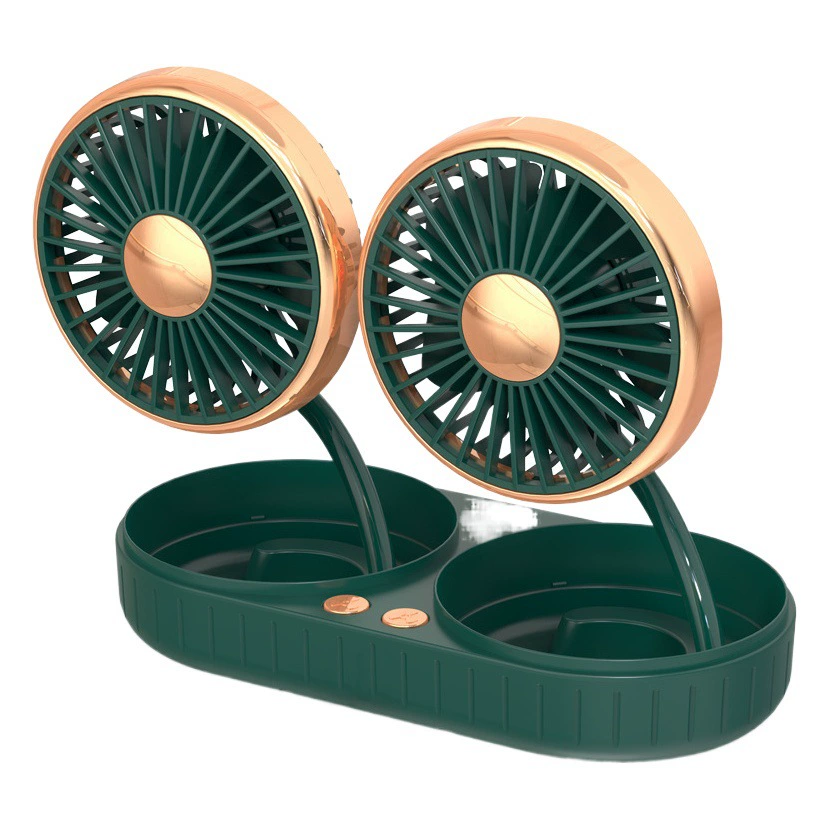 Автомобильный двухголовый USB-Аккумуляторный автомобильный вентилятор на заднем сиденье с телескопической опорой небольшой Электрический вентилятор для грузовика