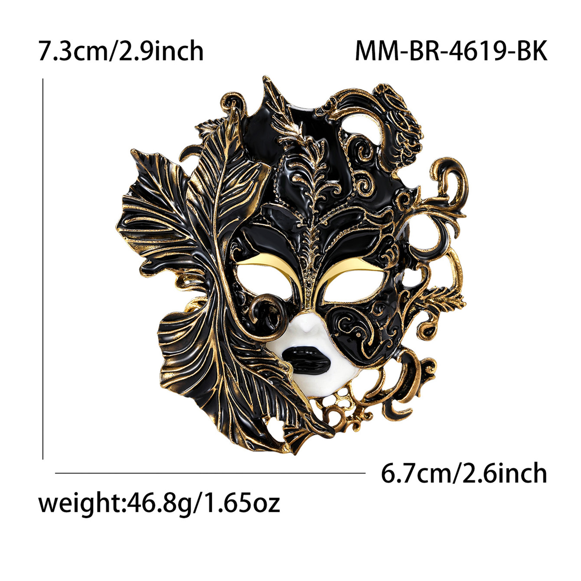 New Hot-Selling Fashion Creative Heavy-Duty Enamel Oil-Drip Carnival Mask Brooch Alloy Personality: Br4619