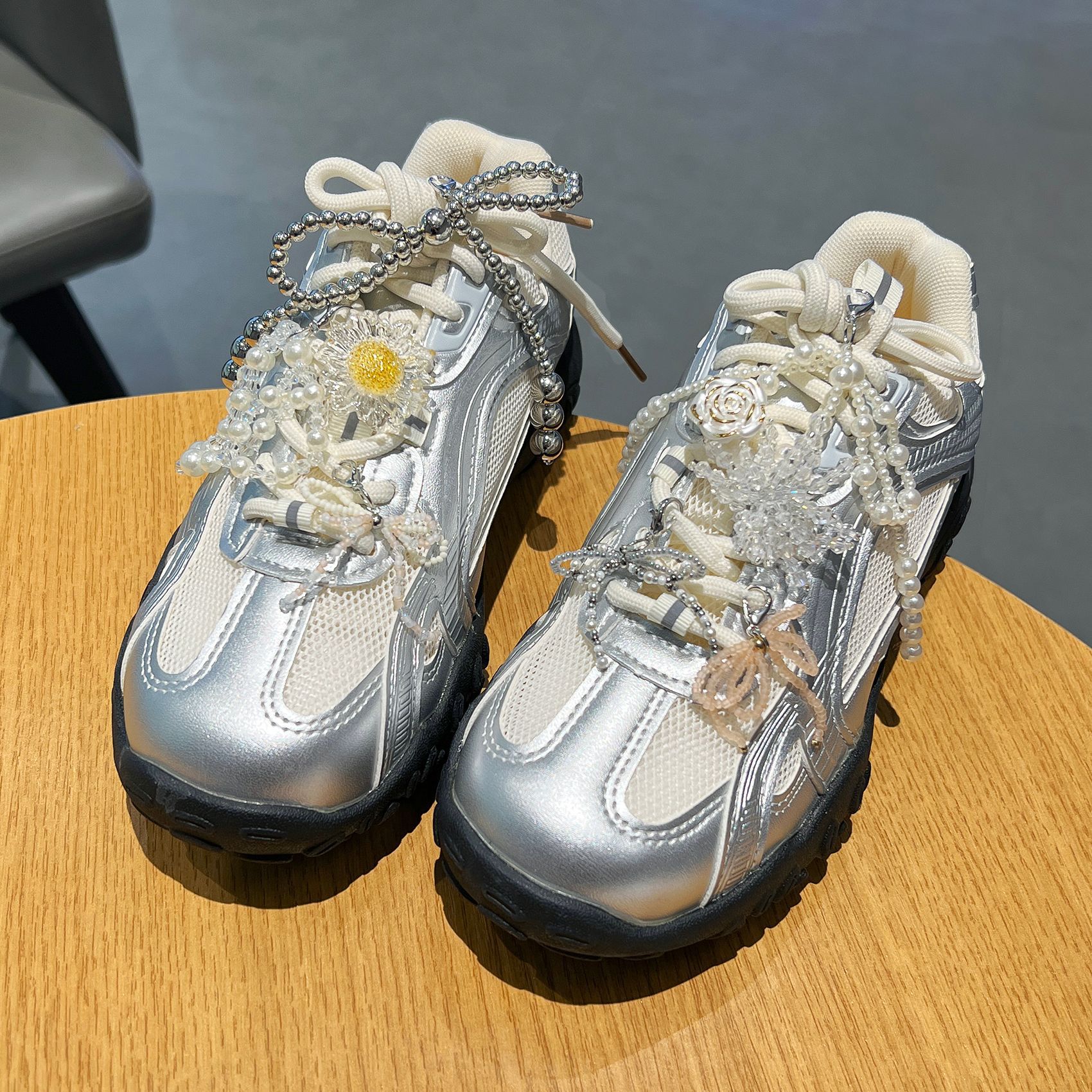 Coreano oso de cristal flor accesorios superiores zapatos de alto nivel de flores de formación zapatos DIY botones superiores