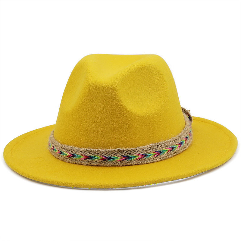 Nuevo Sombrero De Jazz De Lana, Sombrero De Copa De Moda De Ala Grande, Sombrero De Caballero Británico display picture 4