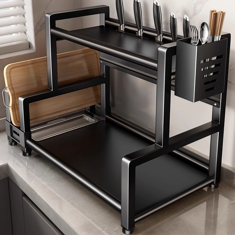 Kitchen Multifunctional Condiment Storage Rack Household Countertop Seasoning Chopsticks Barrel Knife Oil Salt Sauce Vinegar Storage Rack