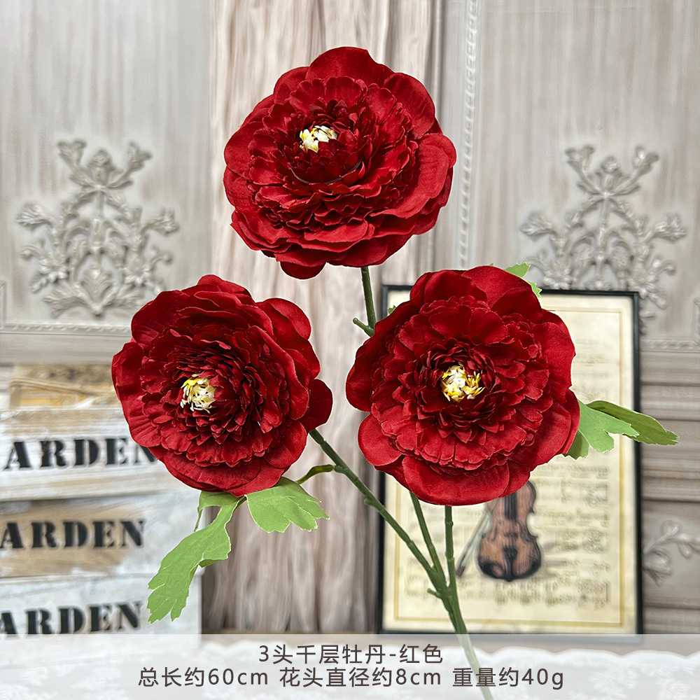 Hz-3 thousand layer peonies-red
