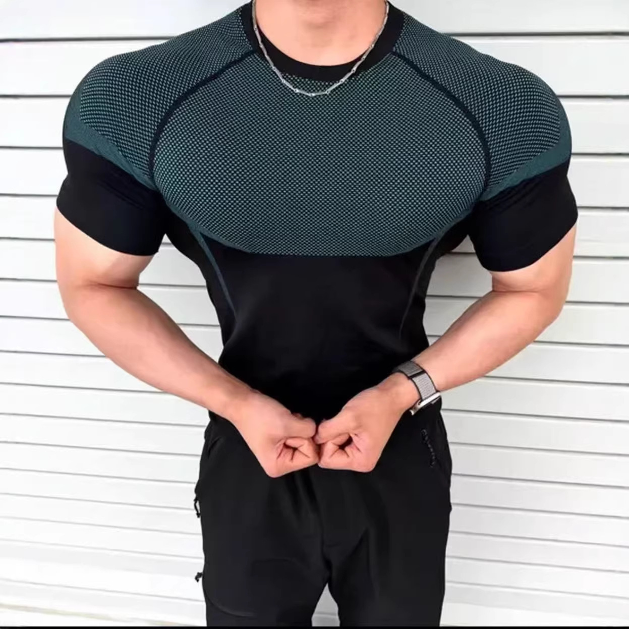Men's Fitness T-Shirt Spring Summer Seamless Venom Fashion Quick Drying Breathable Oversized Short Sleeve American Style_voghion.com