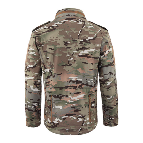 ESDY outdoor soft shell camouflage fleece windproof waterproof hooded jacket for men A008