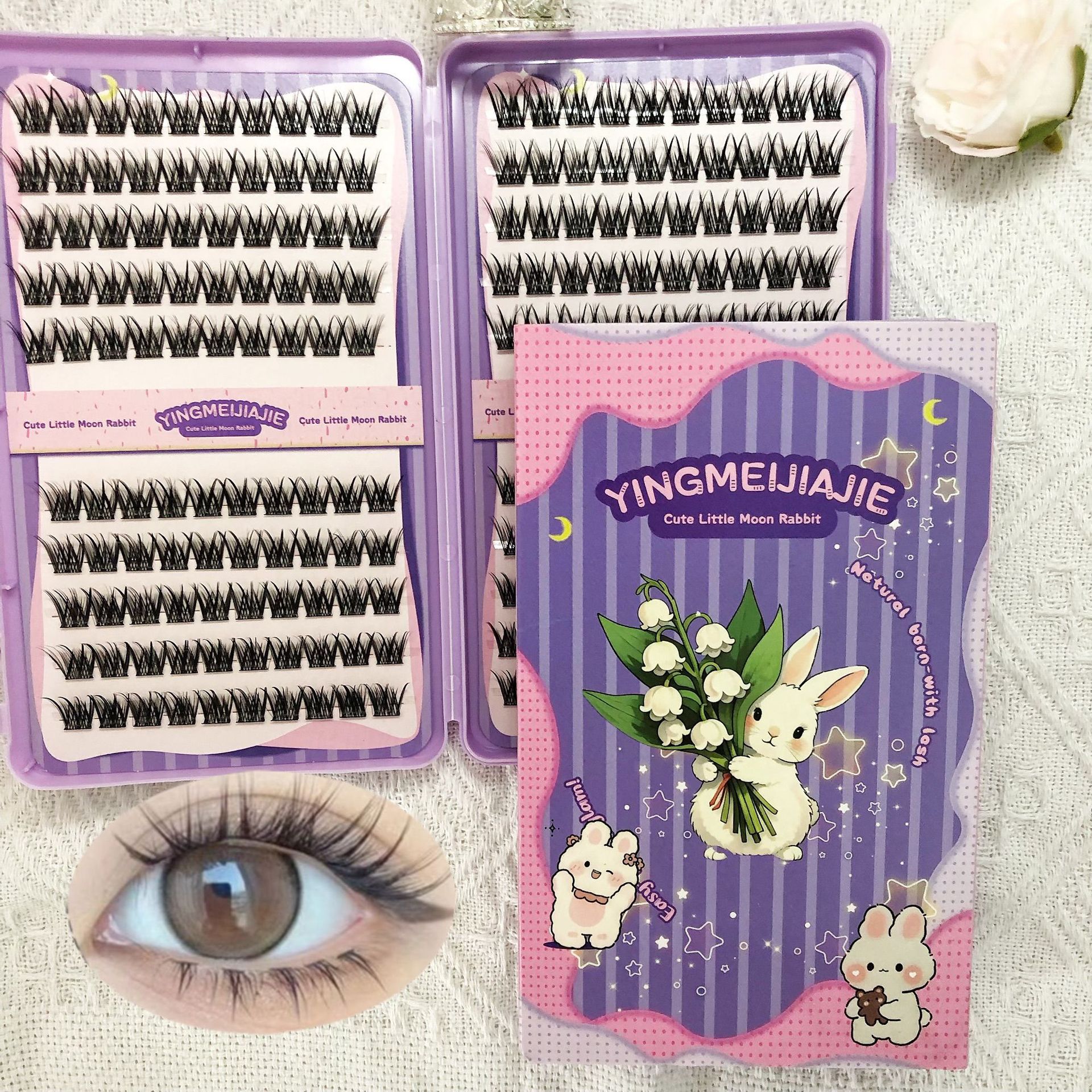 20 filas de paquete de regalo de pestañas falsas transfronterizas YF24 apariencia natural deformación gruesa nueva pestañas falsas sin pegamento