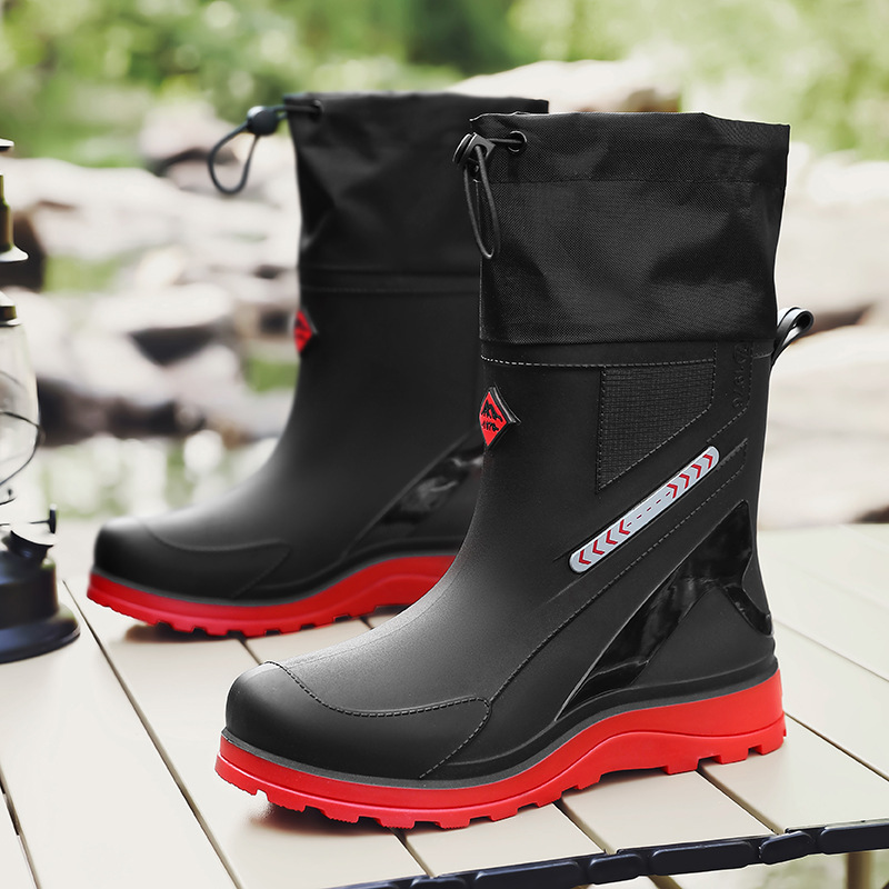 Botas de Lluvia de Caña Media para Hombre de PVC, Impermeables para Pesca