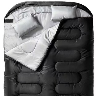 Double Sleeping Bag for Adults, Outdoor Thickened Waterproof and Cold-Proof Couple, Detachable Dual-Purpose Warm Autumn and Winter Camping Sleeping Bag