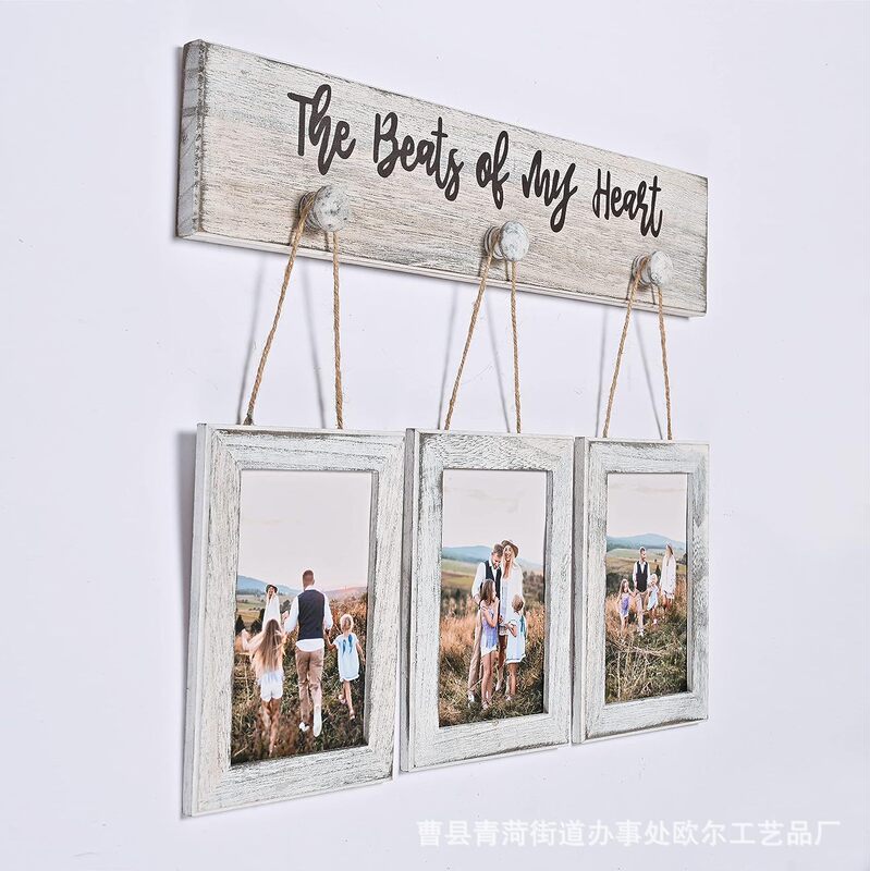 Solid Wood Photo Frame Farmhouse Country Wall-mounted Retro Decorative Painting Frame Photo Wall Wooden Hanging Photo Frame