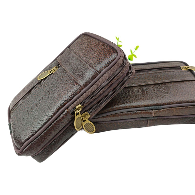 Horizontal 6-inch casual men's sports lightweight flat mouth extra large hanging belt waist bag mobile phone bag multi-functional anti-theft