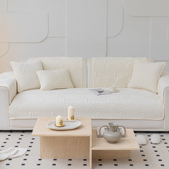 冬季毛絨北歐沙發墊現代簡約秋冬款輕奢防滑坐墊皮沙發套罩蓋布枕