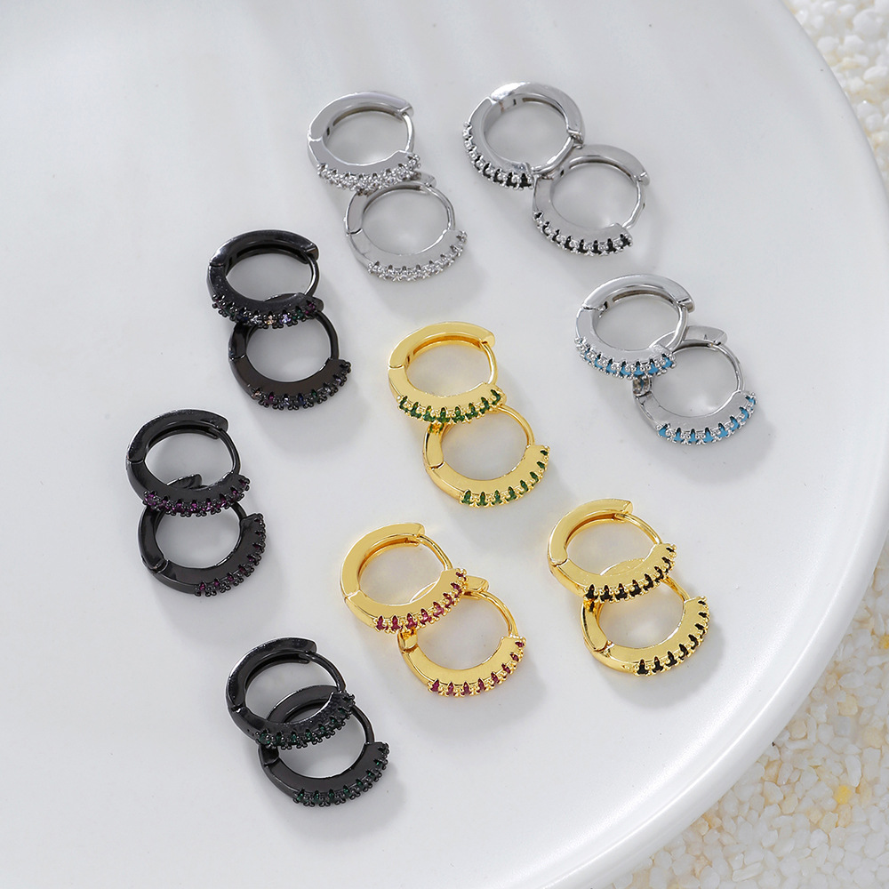 Fashion Geometric Copper Plating Zircon Earrings 1 Pair