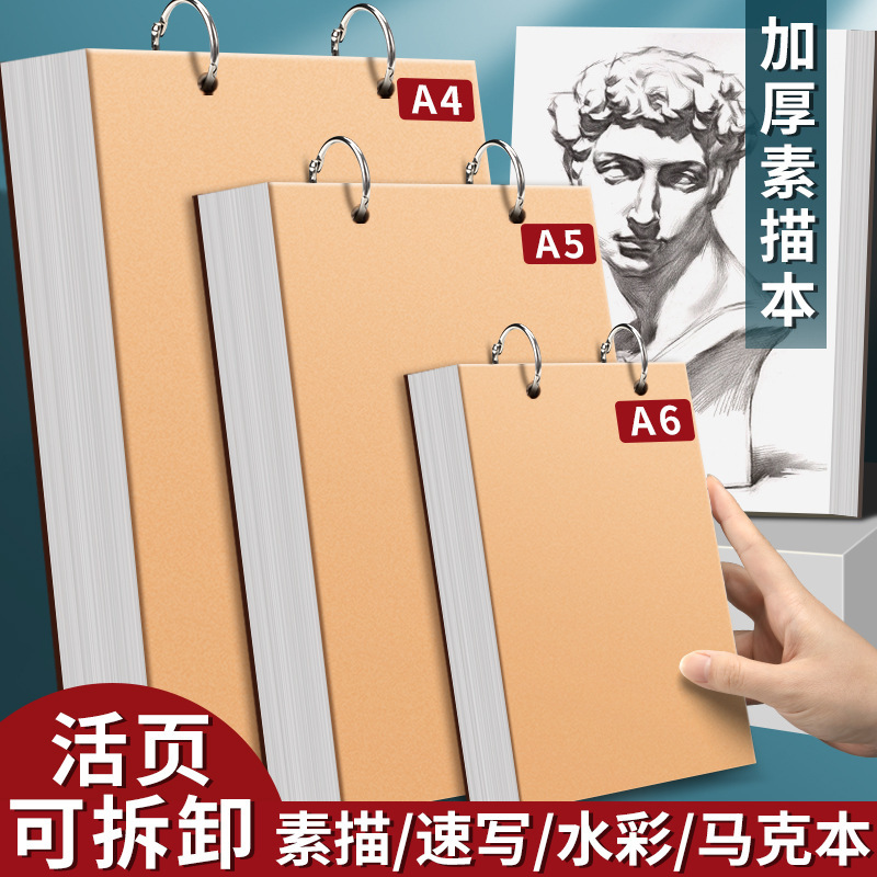 Thickened Flip-Up Sketchbook A6 Sketchbook A4 Drawing Book A5 Loose-Leaf Detachable Small Portable Mini Drawing Book