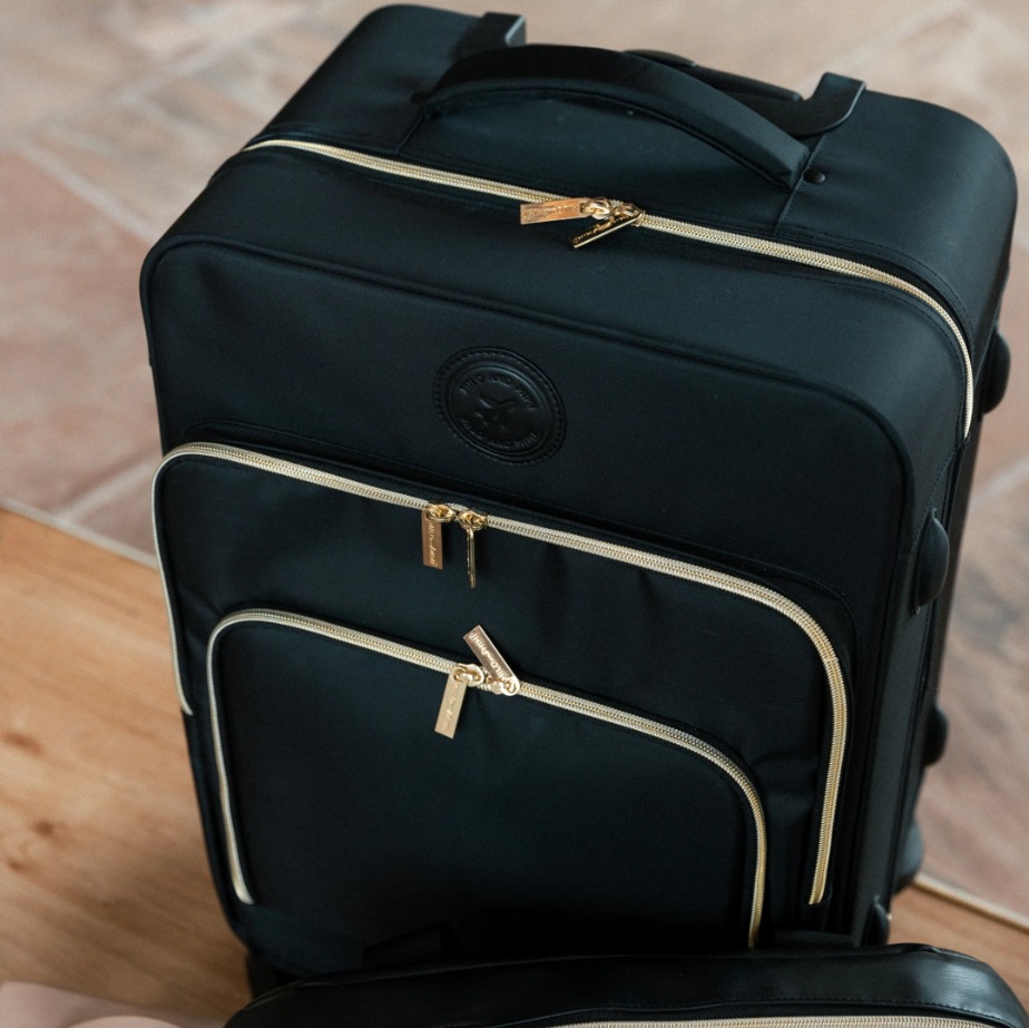 Vali vải Oxford 20 inch chống sốc, chắc chắn, bền bỉ, mở trước khi lên máy bay — Màu đen chi tiết 7