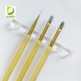 New Pen Hair Amber Rod Nail Pen suit Flat Head Round Head Pull Line Color Drawing Pen Phototherapy Pen Portable Packaging