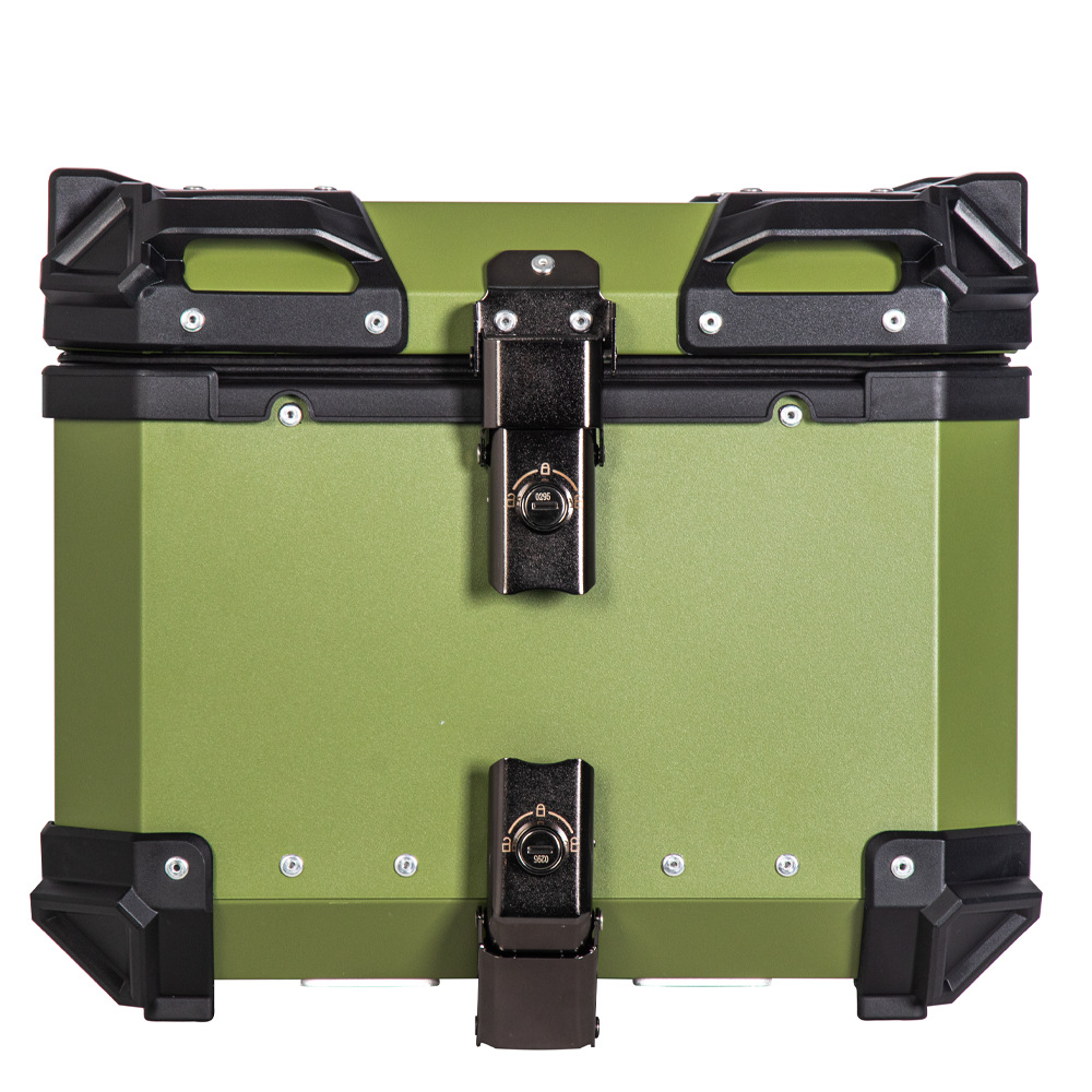 36L45L motocicleta verde retro liberación rápida aleación de aluminio verde caja trasera scooter equipaje coche eléctrico caja trasera