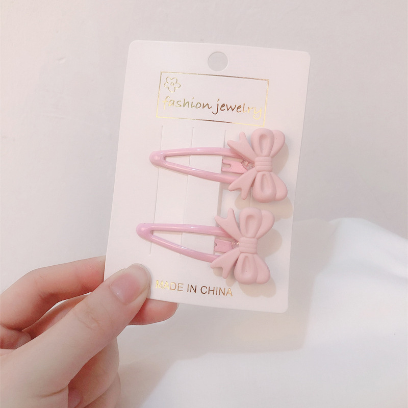 ピンク系の甘いヘアピンのサイドクリップの女性のサイドのかわいいヘアピンの少女の心のアヒルの口のbbクリップの前髪のクリップの頭飾り|undefined