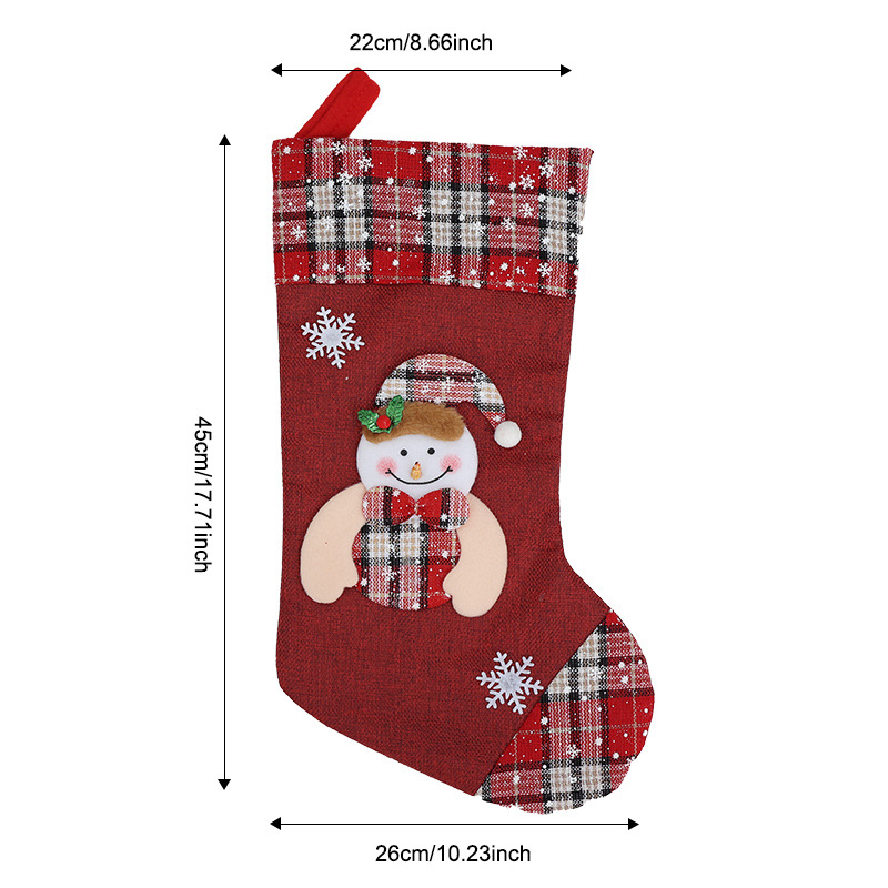 Calcetines de Navidad transfronterizos calcetines de regalo para niños colgantes de árbol de Navidad bolsas de caramelo decoración colgantes de decoración para el hogar de Navidad image 11