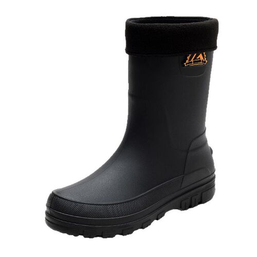 Cross-border rain boots men's short tube non-slip flat-bottom mid-calf rain boots deodorant water shoes fleece-lined kitchen fishing delivery rubber shoes outdoor