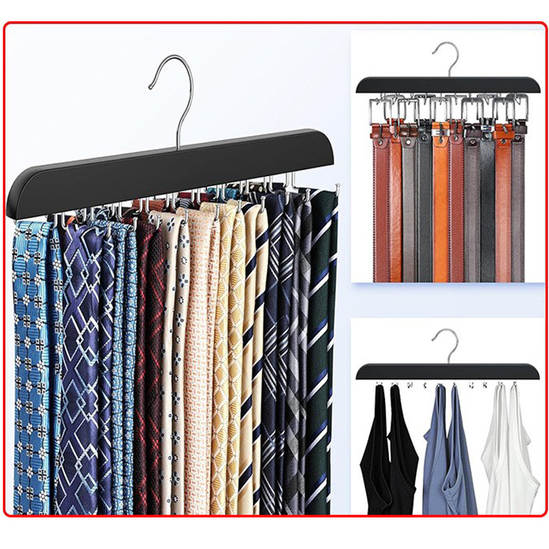 Red de celebridades de la red 12 clips 8 ganchos percha multifunción ropa interior chaleco camisola correa colgante de madera maciza almacenamiento colgante de ropa uno múltiples ganchos