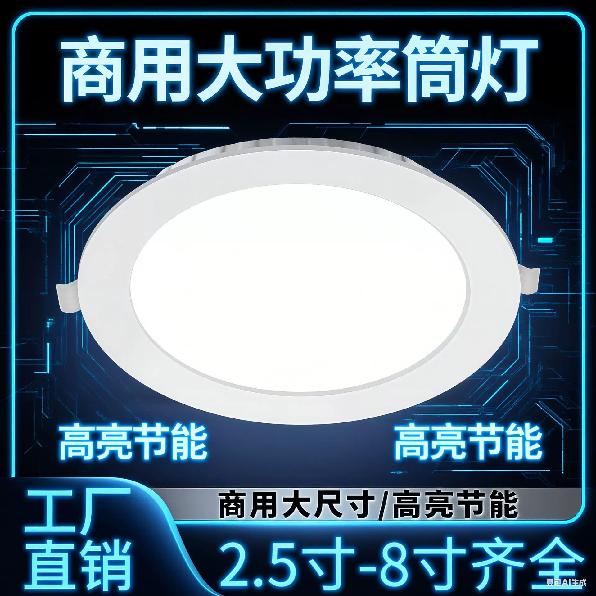 led筒灯嵌入式孔灯吊顶开孔12cm4寸6寸18w8寸圆形射灯铜灯天花灯