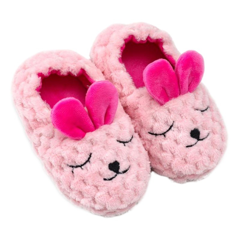 Cross-border supply of new children's cotton slippers autumn and winter warm home corn down rabbit cotton slippers