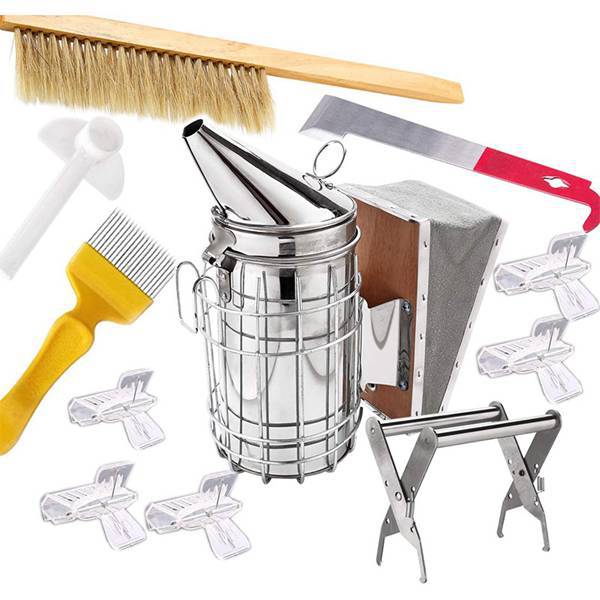 11个养蜂人工具不锈钢手动尖头喷烟器生烟蜂具熏烟器蜜蜂吸烟者