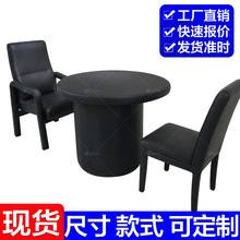 软包圆形问话桌海棉防撞洽谈桌可带阻燃留置谈话会议桌有现货