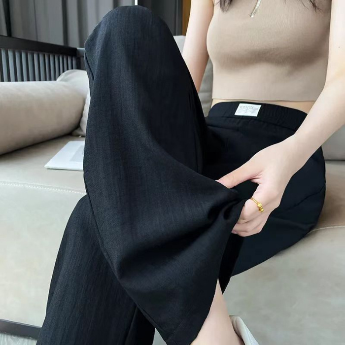 テンセルジーンズ女性の夏の薄いアイスシルクワイドレッグパンツ 2025 新しい夏クール日焼け止めカジュアルストレートパンツ|undefined