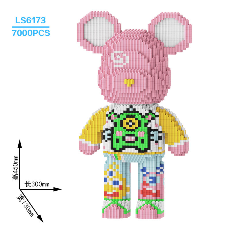 CLS moda Lesen compatible con Lego oso violento de gran tamaño bloques construcción 55cm adornos rompecabezas alta dificultad montado juguete DIY