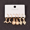 Retro fashionable earrings, set, accessory, European style, 3 pair, wholesale