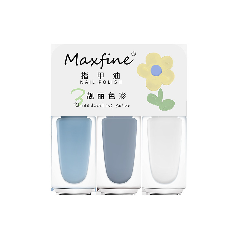 MAXFINE3 PCS combinación esmalte de uñas de secado rápido sin hornear trillizos pelable lagrimeo manicura 25 colores en stock al por mayor