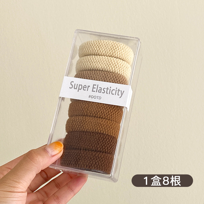 Atar la banda del pelo femenino cuerda del pelo atar accesorios para el cabello de alta banda de goma elástica duradera todo partido no duele la banda de goma del pelo negro cuerda del pelo