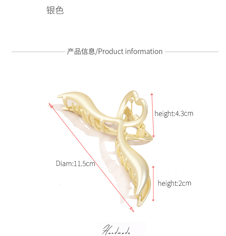 55g Weight Headwear Classification Metal Material Women'S Gender Plating Design Fashion Style Gold, Silver Color Fashion Heart-shape Metal Hair Clip Wholesale 2
