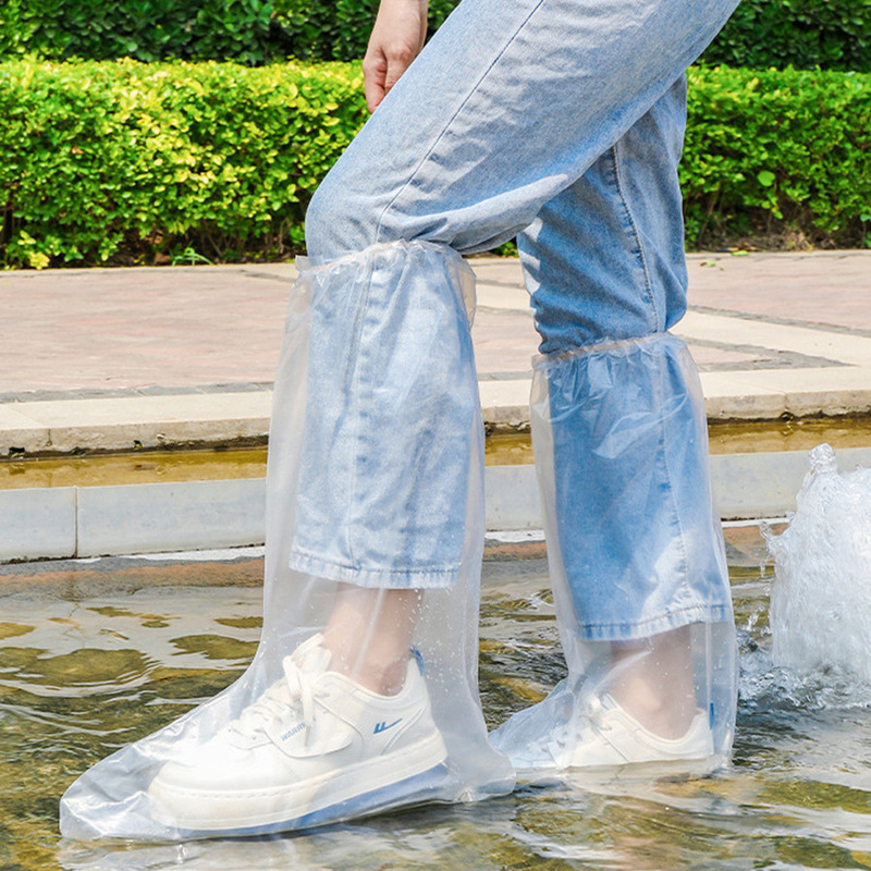 使い捨て靴カバー卸売雨の日防雨防水滑り止め透明プラスチック屋外厚みのある耐摩耗性隔離フットカバー|undefined