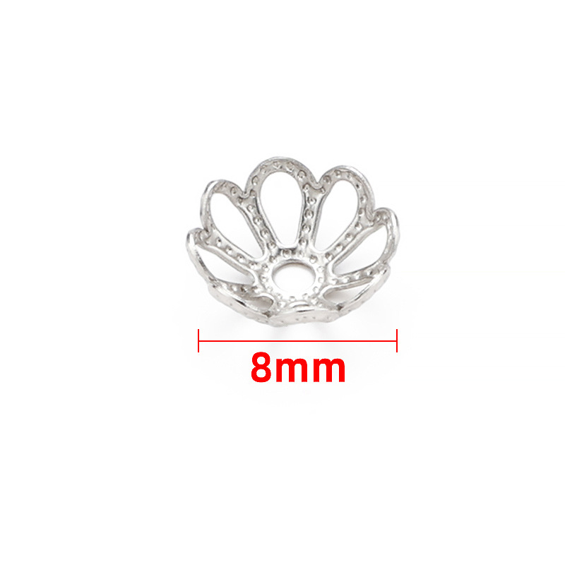Steel color pearl petal hat flip flops 8mm