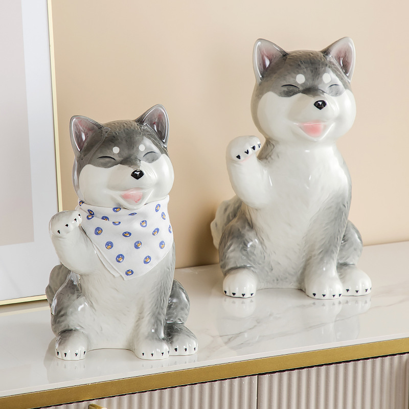 Lindo de cerámica Shiba Inu suerte decoración hogar pasillo salón comedor zapato regalo decoración regalo