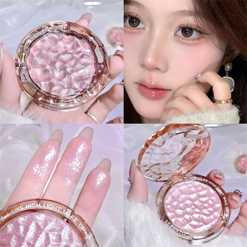LEEINTO Polvo Iluminador Cristalino Natural Tridimensional Contorno Perla Resplandeciente Iluminador Efecto Puré de Patata