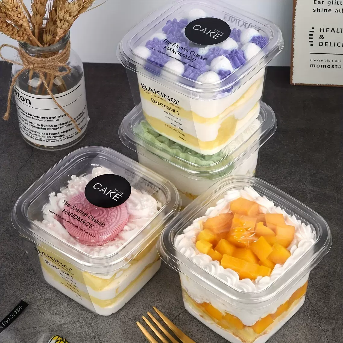 千层慕斯蛋糕盒木糠杯加厚甜品盒水果捞酸奶豆乳盒子一次性打包盒