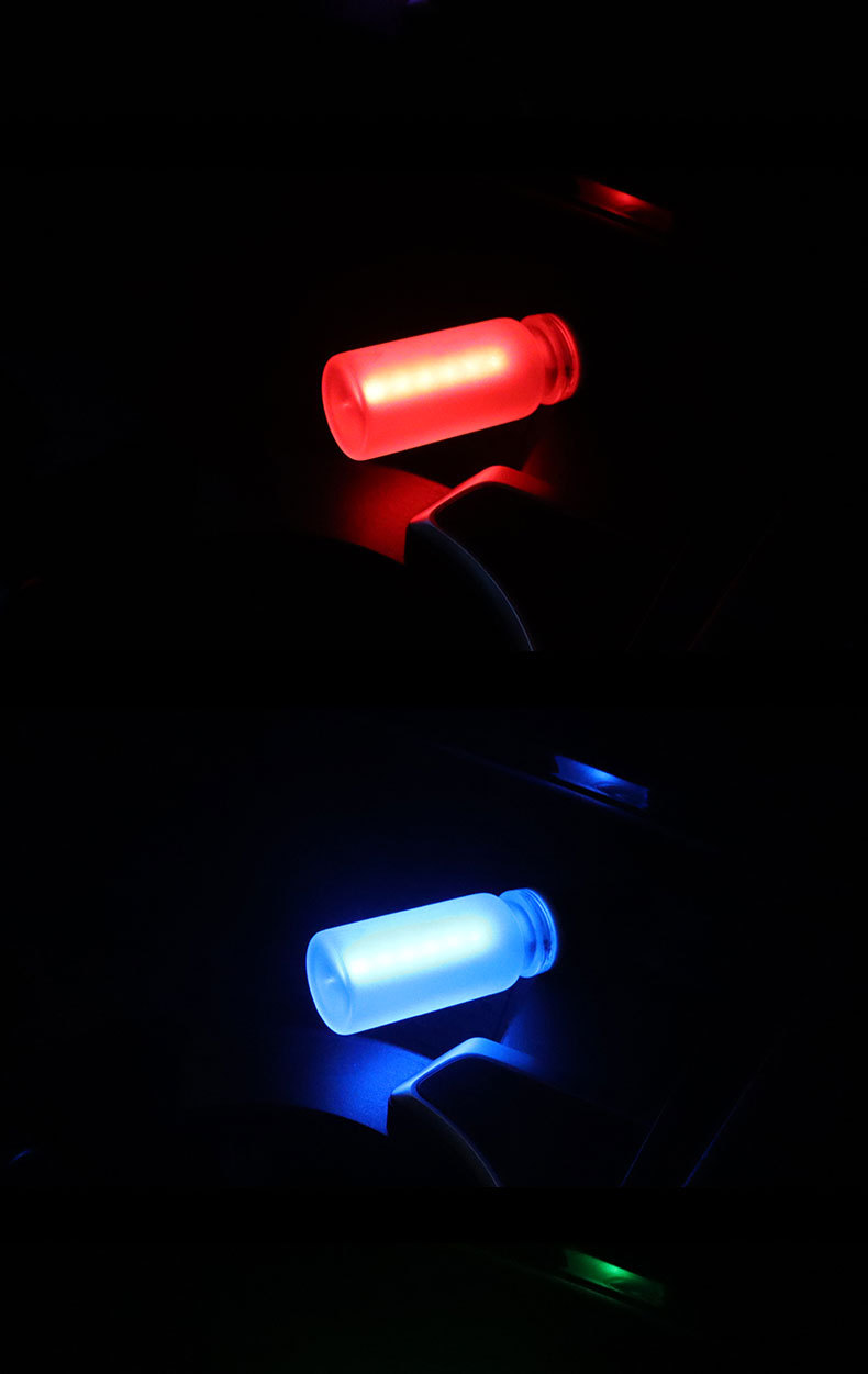 Cross-Border Car USB Indoor Glass Bottle Touch Light, Colorful Ambient Light, Plug-And-Play Bedroom Car Light