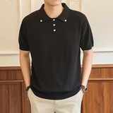 ZF8107-MW男夏季老钱风简约休闲OLO衫松弛感高智针织短袖T恤，男装针织衫/毛衣，星座614