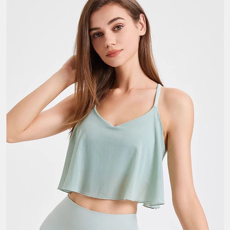Women's Sexy Cross-back Yoga Clothes with Chest Pad Camisole for Foreign Trade Cross-border Southeast Asia European and American Style