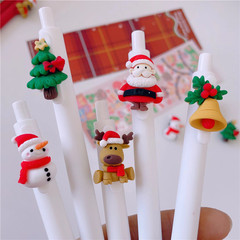 Christmas novelty bullet head snowman elf reindeer cute girl themed fountain pen student gift set