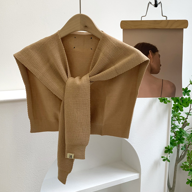 Chal de punto coreano nuevo hombro de oficina de color sólido aire acondicionado habitación exterior para proteger el cuello bufandas cálidas moda exterior