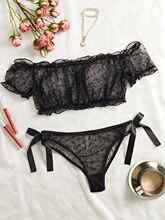 I 32365 Transparent Mesh Bandeau Bralette Set �Ը���ɴ����