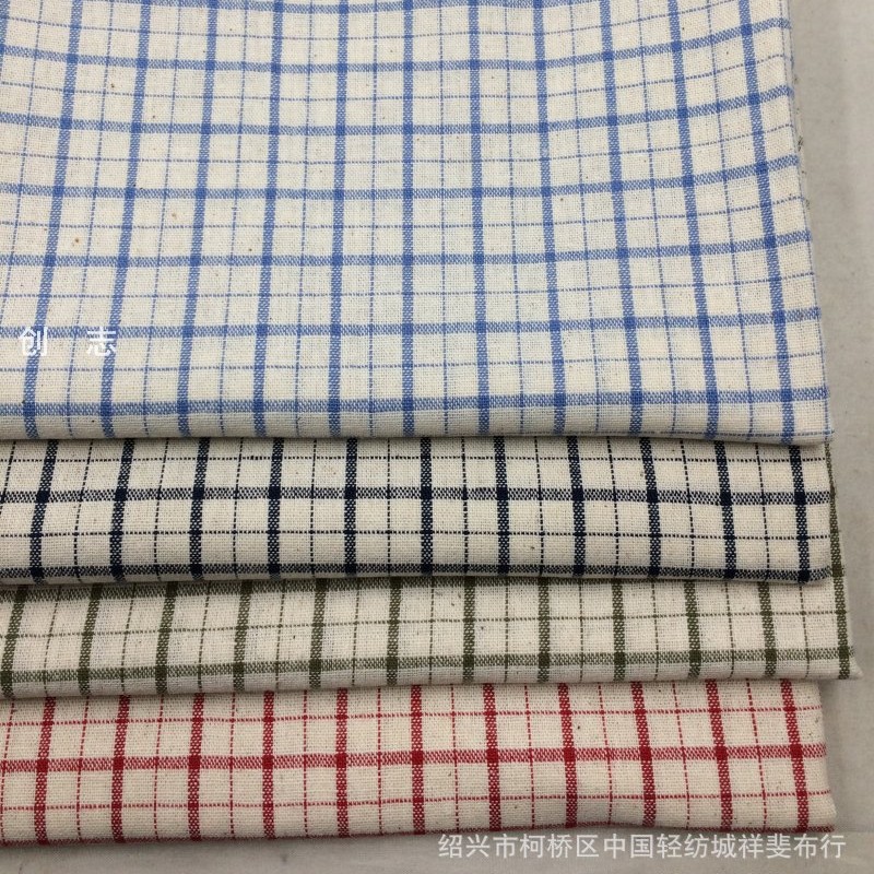 色织格子布春夏秋女装衬衫吊带衫休闲服梭织淘现货南通织布厂先染