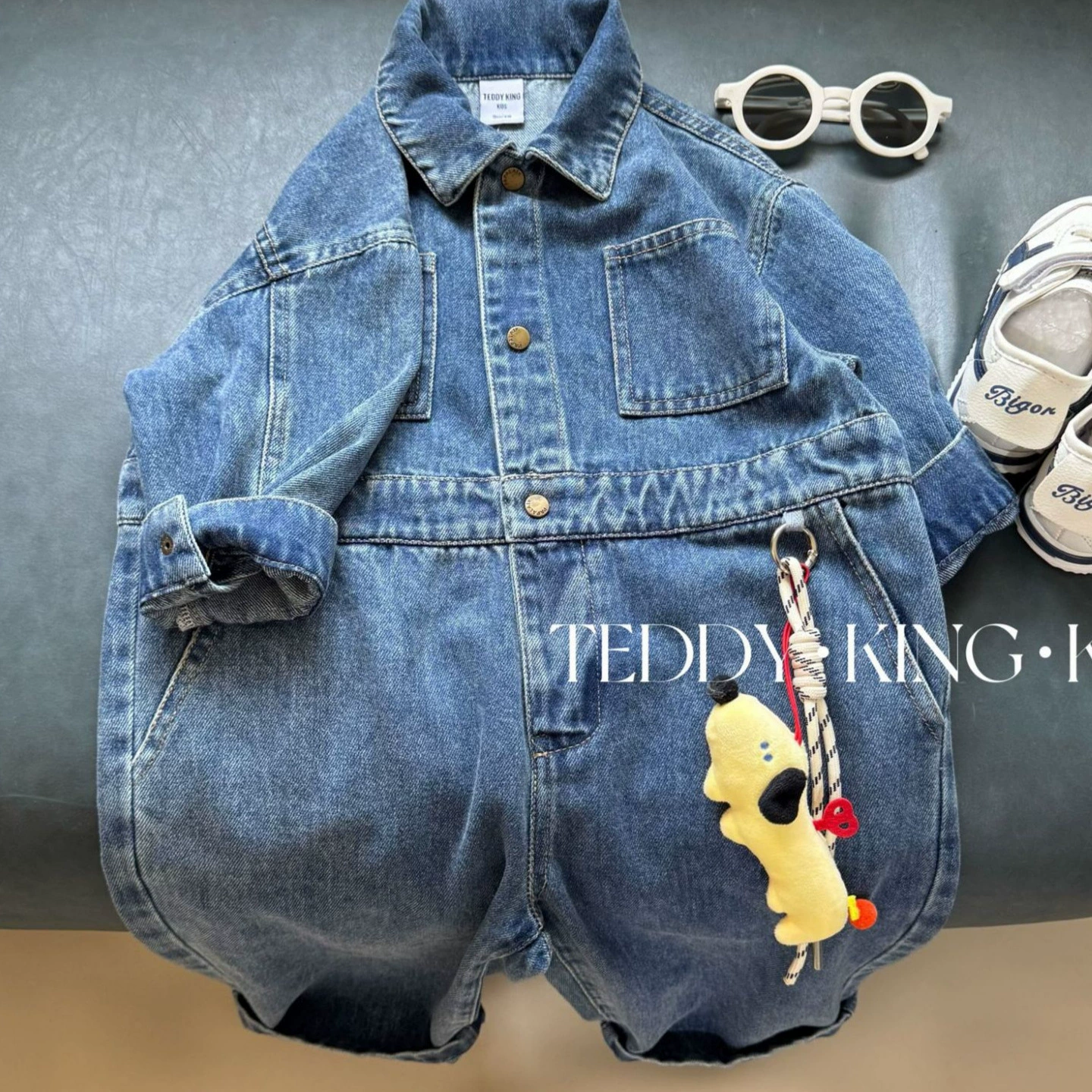 Пятно! TXB25239 Весна 2025 Новый модный повседневный комбинезон для детей