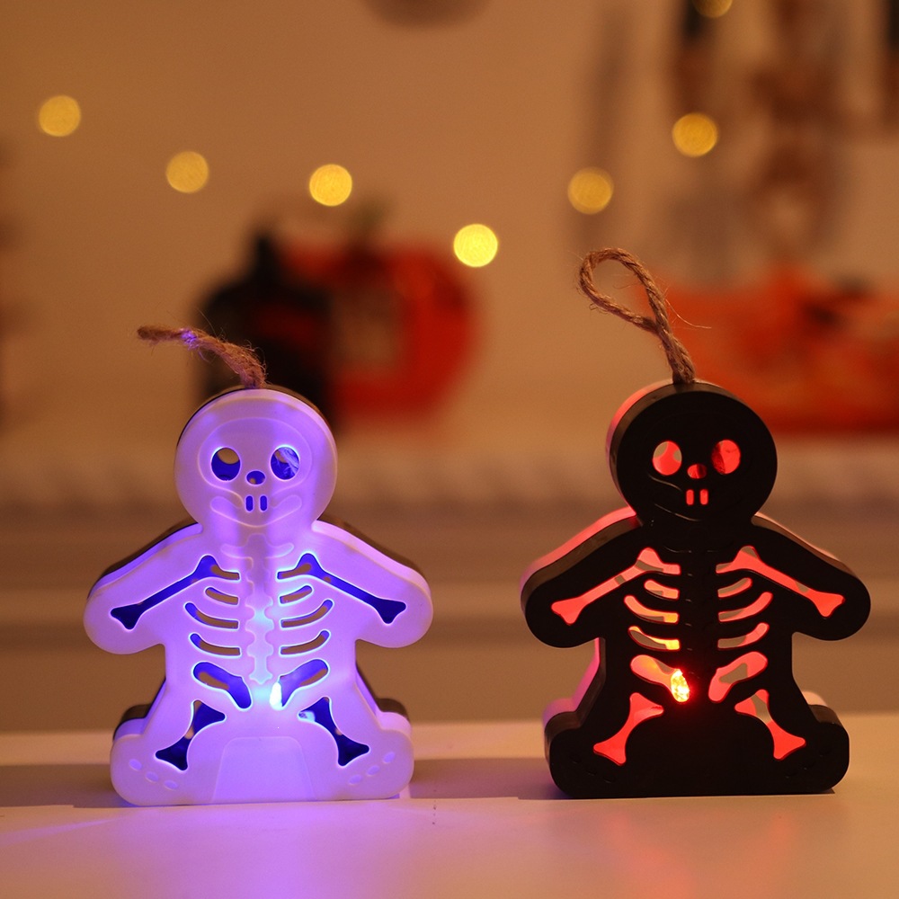 Halloween lámpara de calabaza portátil fiesta decoración prop lámpara esqueleto lámpara LED vela electrónica colgante lámpara fantasma