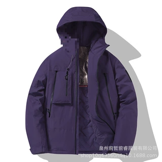 情侣新款加绒冲锋衣加厚防风防水棉衣户外运动外套登山服骑手棉服