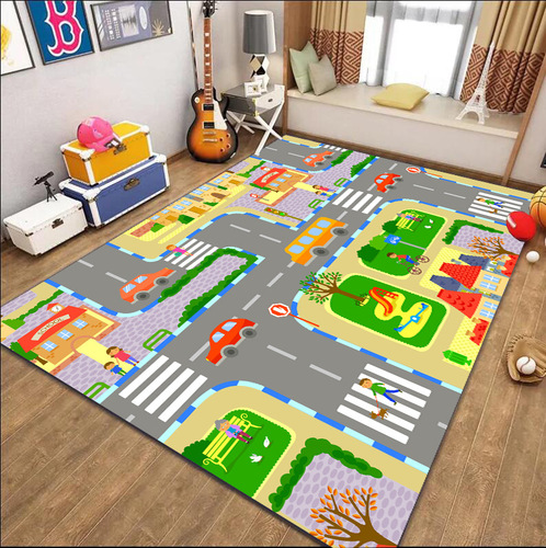 Manufacturer wholesale game carpet bedroom city traffic parking lot crawling mat road mat room game mat