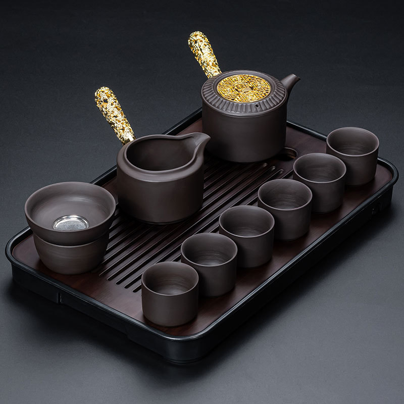 ✲☾☾✲10자색모래(오복)(금+직사각형(호두)검은색) 옆손잡이✲☾☾✲